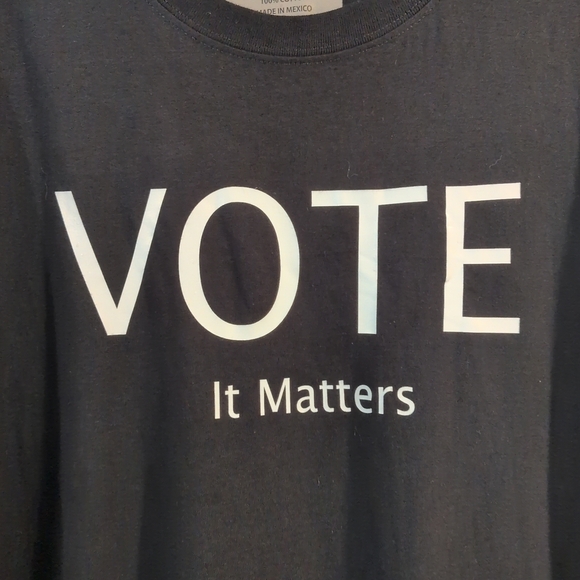 Vote It Matters Size XL T Shirt Black 100% Cotton - Picture 2 of 4